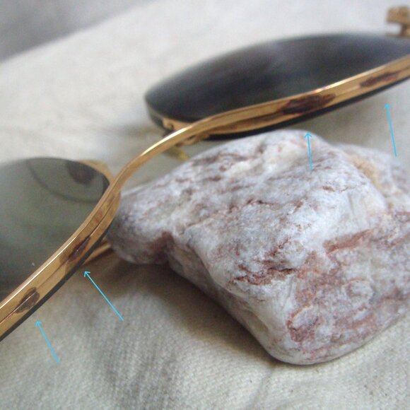 Vintage 80s Gold Metal Half Rim Glasses + Case main image 6